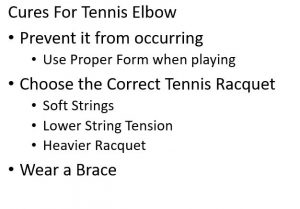 cures for tennis elbow