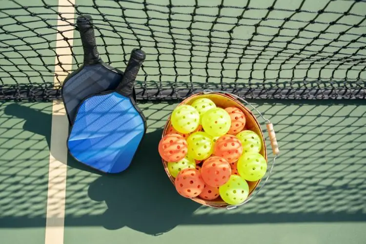 Pickleball paddle and balls